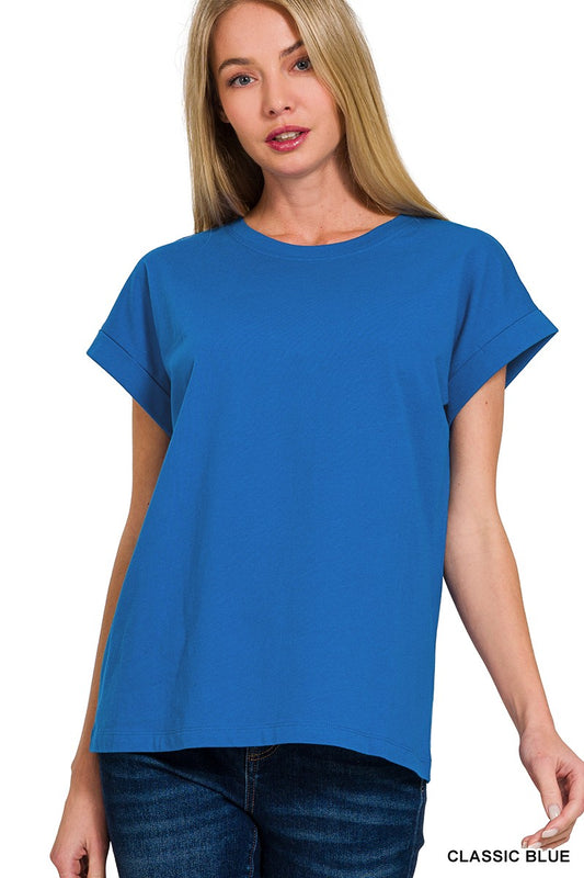 Cuffed Capsule Tee in Blue