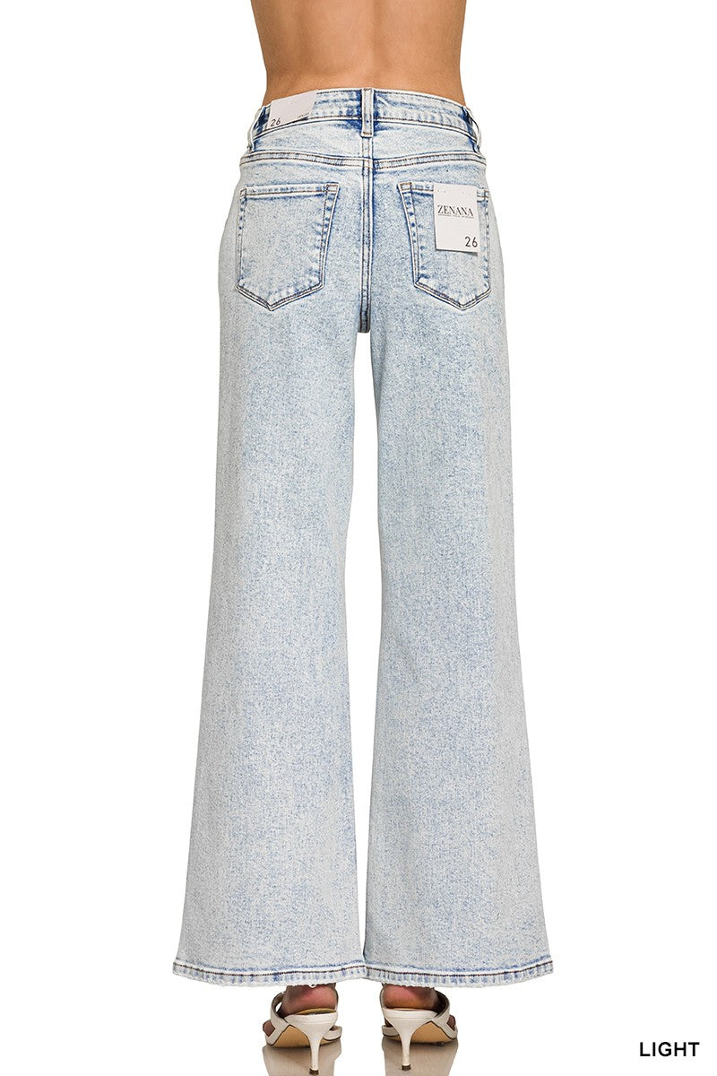 Light Wash Wide Leg Denim