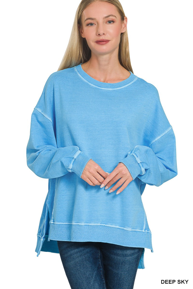 French Terry High Low Pullover