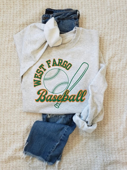 West Fargo Baseball Tee or Crew