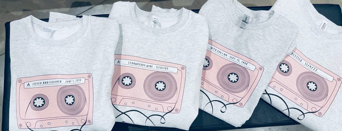 Preprinted Cassette Tape Tops