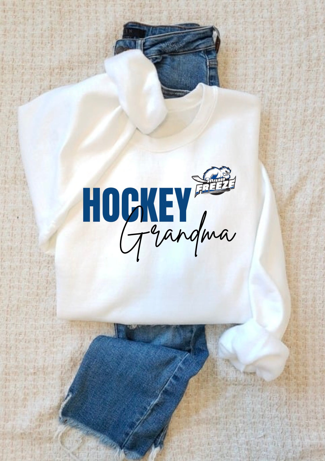 Freeze Grandma Hockey Crew Sweatshirt
