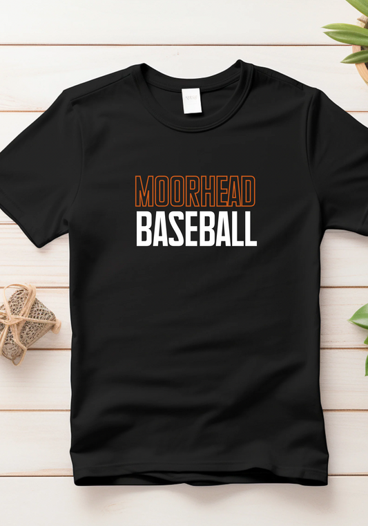 Moorhead Baseball Block Letter Tank, Tee, Crew