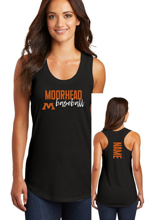 Moorhead Baseball Cursive Tank, Tee, Crew