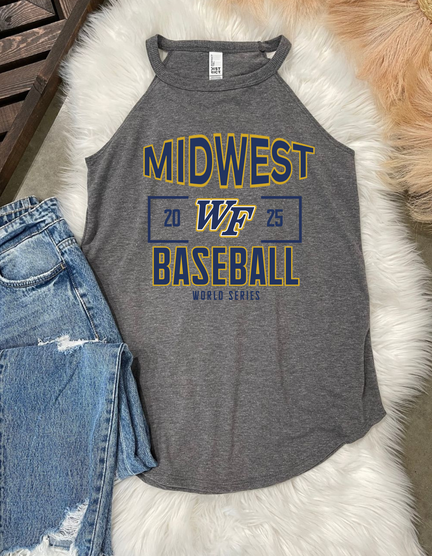 West Fargo Baseball World Series Tank, Tee, Crew
