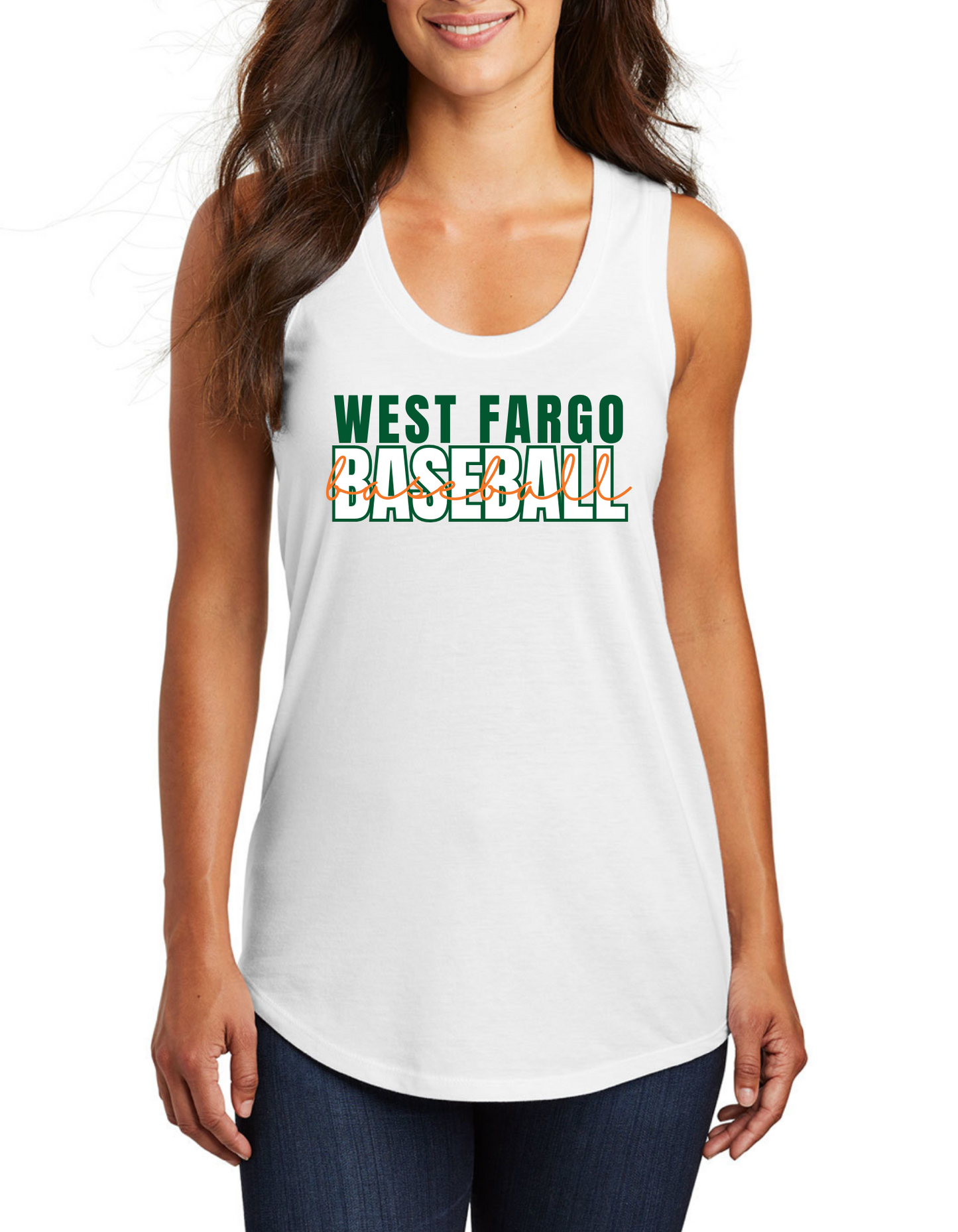 West Fargo Baseball Racerback Tank, Tee, Crew, Hoodie