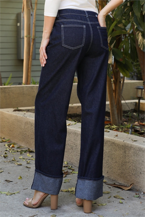 Folded Denim Jeans