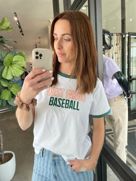 West Fargo Baseball Colored Trim Sport Tee