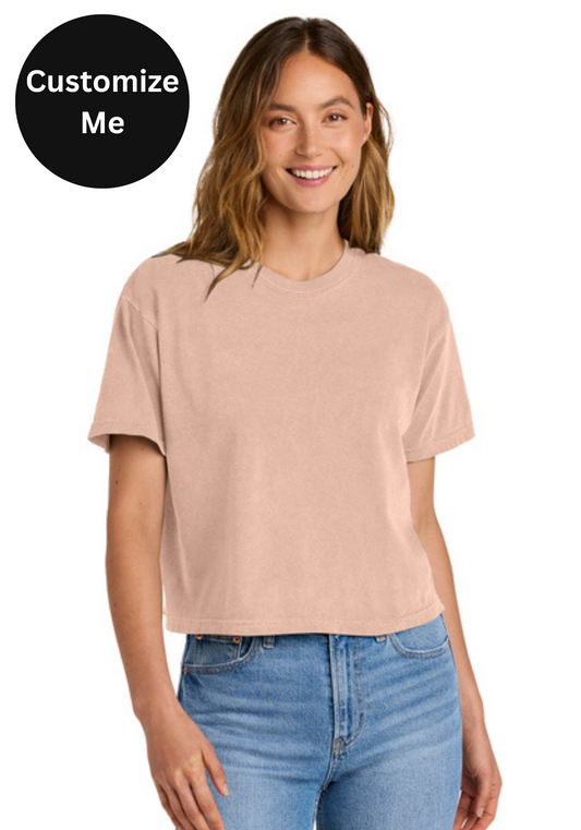 Cropped Comfort Colors Tee in Peach