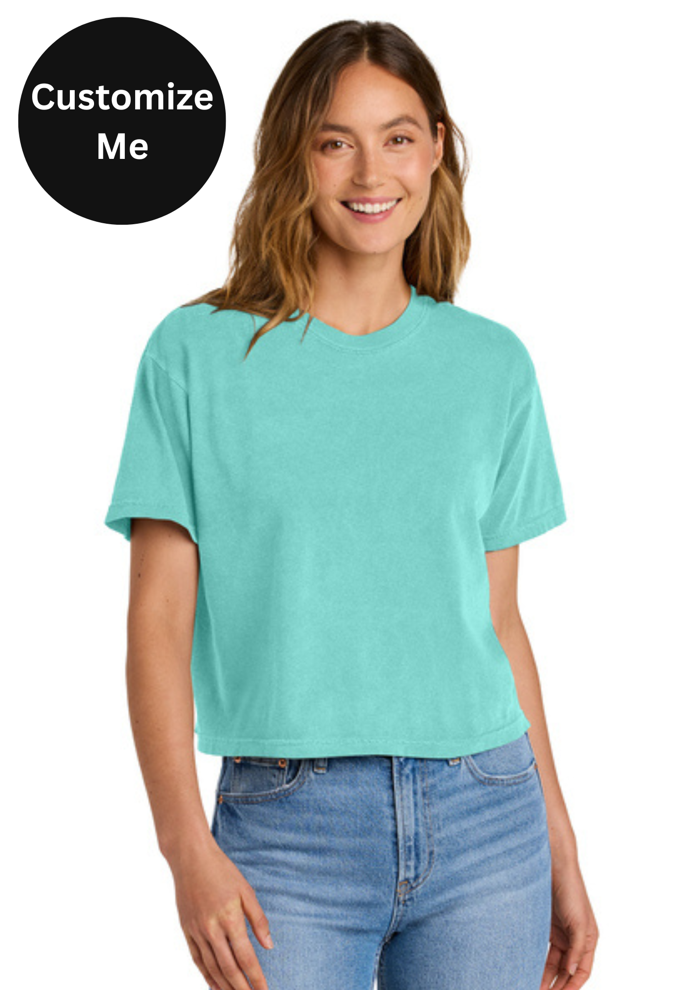 Cropped Comfort Colors Tee in Mint