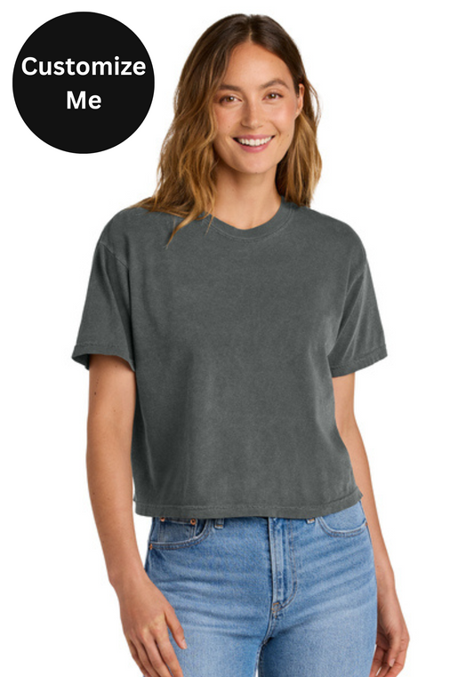Cropped Comfort Colors Tee in Charcoal