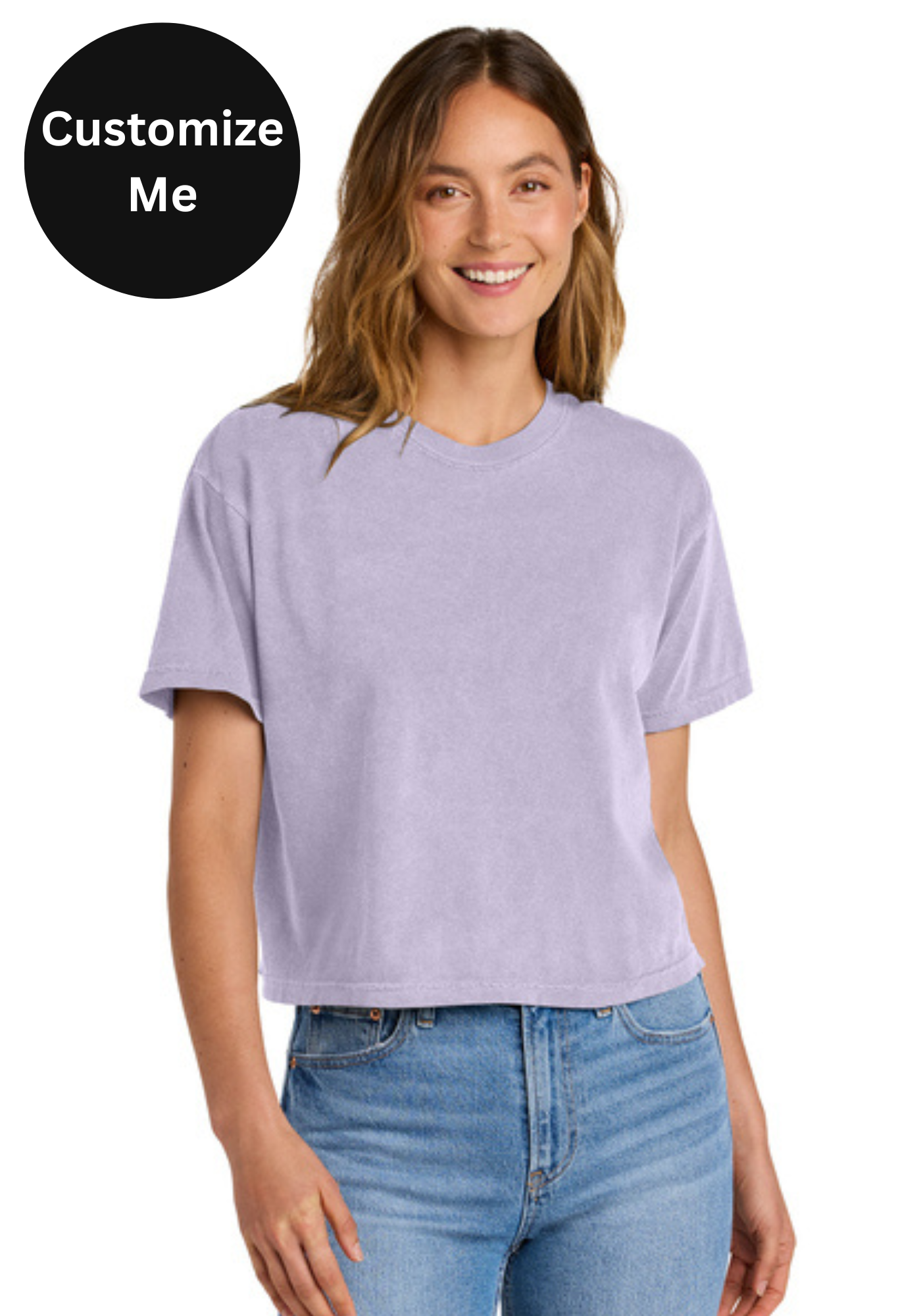 Cropped Comfort Colors Tee in Lavender