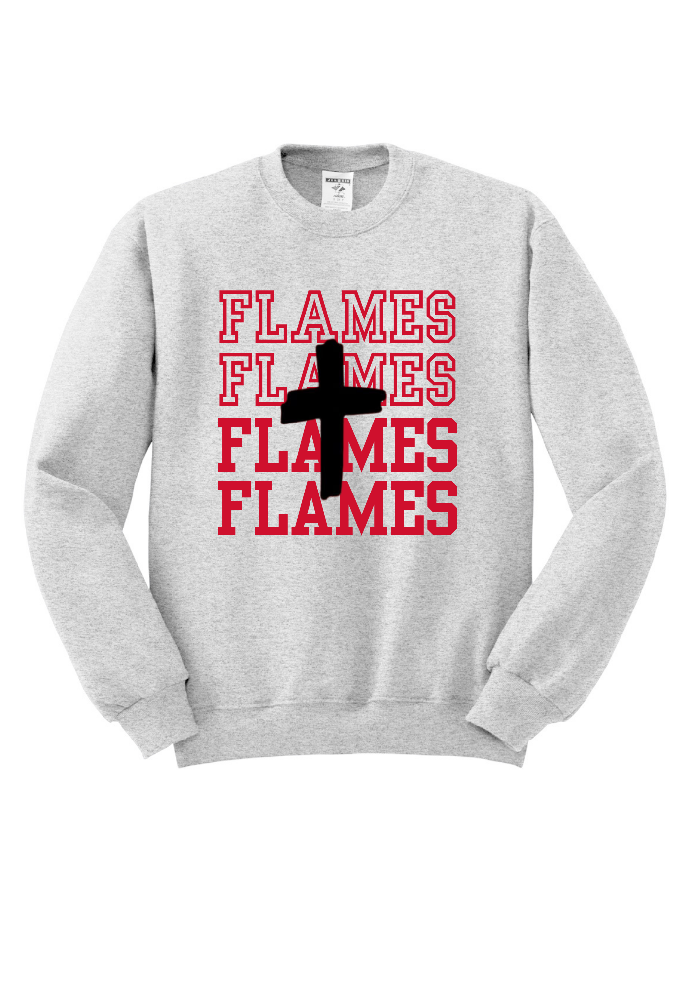 Flames Repeating Cotton Tee, Long Sleeve or Hoodie