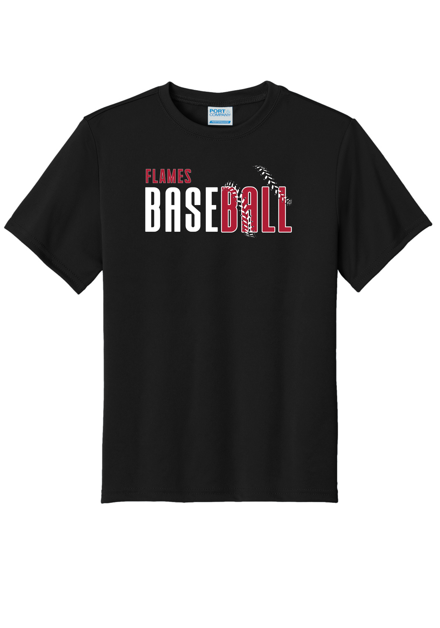 Flames Baseball Dry Fit Tee, Long Sleeve or Hoodie