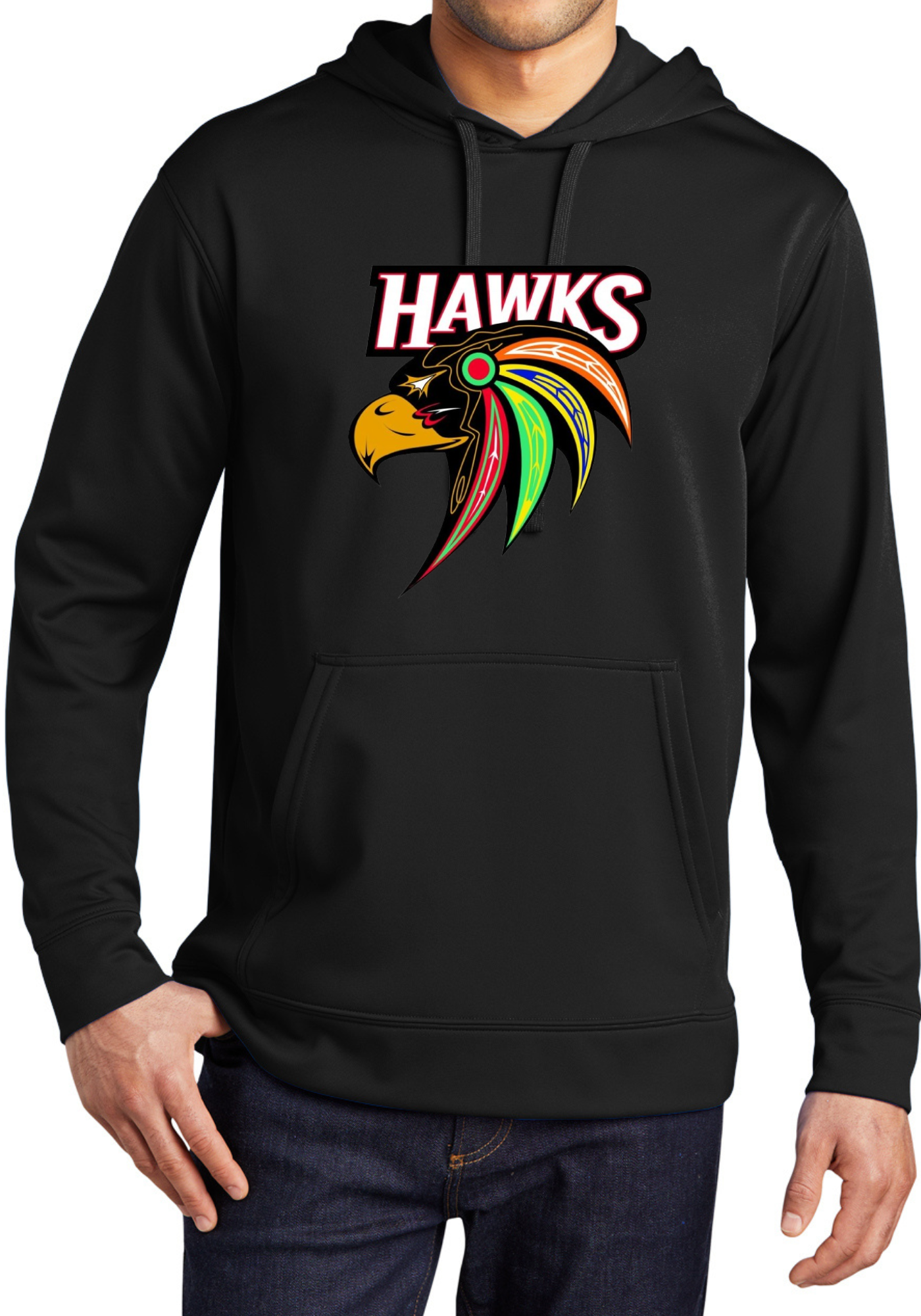 Adult Hawks Hockey Cotton Hoodie