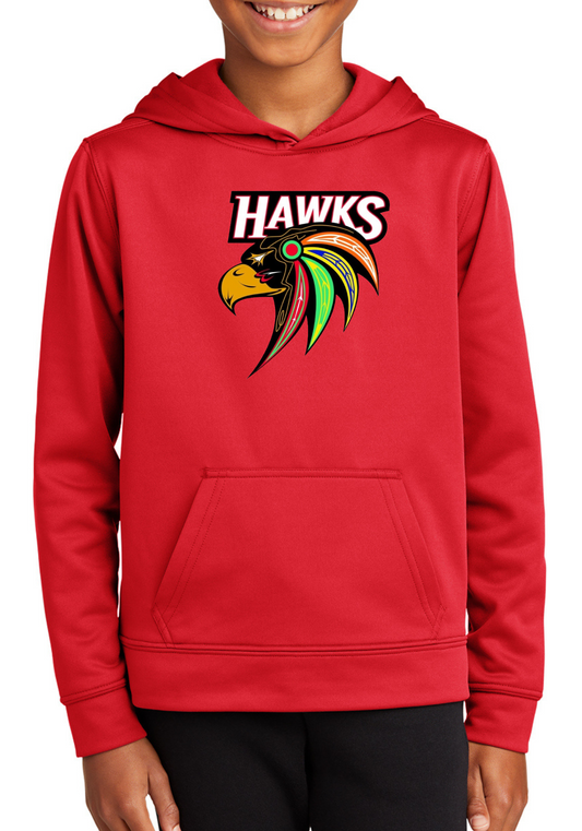 Youth Hawks Hockey Sibling Dry Fit Hoodie