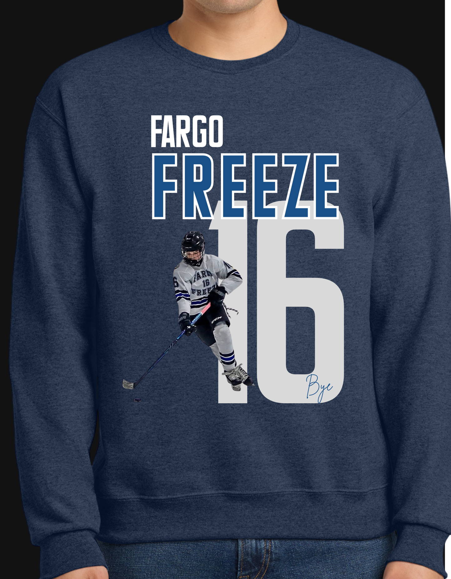 PeeWee AA Freeze Custom XL Cartoon Image Tee or Crew