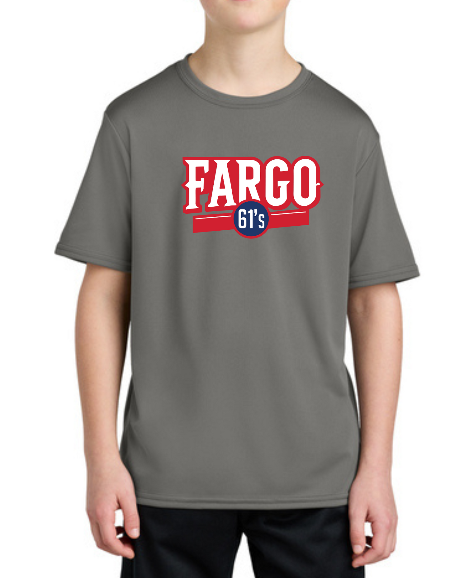 Fargo 61's Dry Fit Tee- Youth & Adult - Red Logo