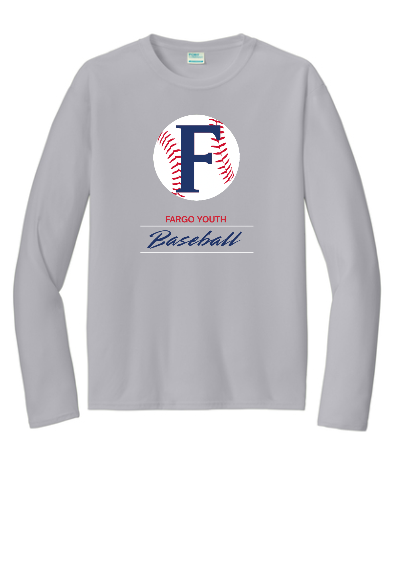 Fargo Youth Baseball Ball Dry Fit Tee, Long Sleeve, or Hoodie