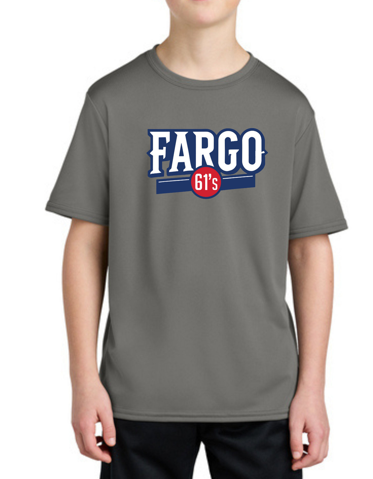 Fargo 61's Dry Fit Tee- Youth & Adult - Blue Logo
