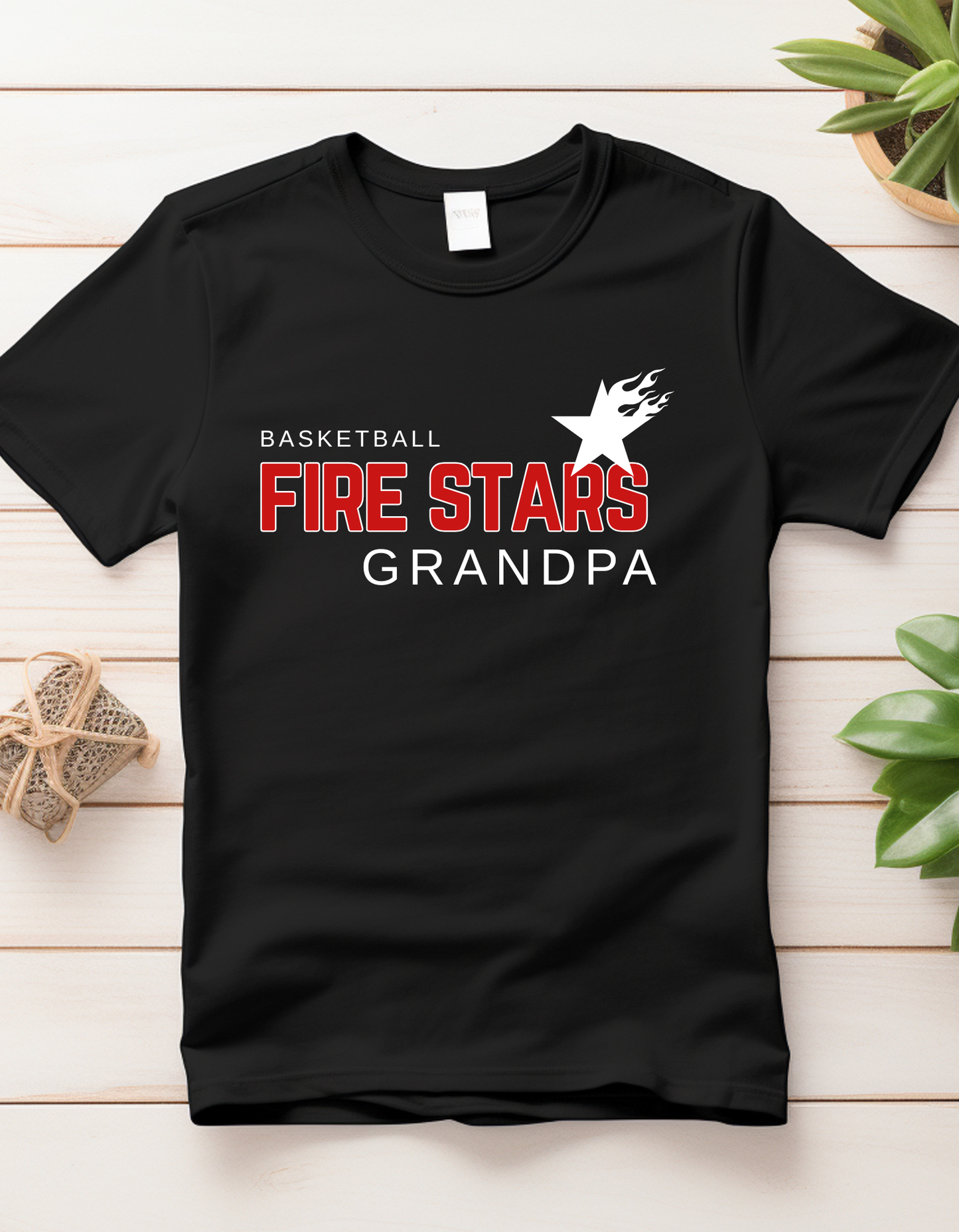Fire Stars Grandpa Cotton Tee, Crew or Hoodie