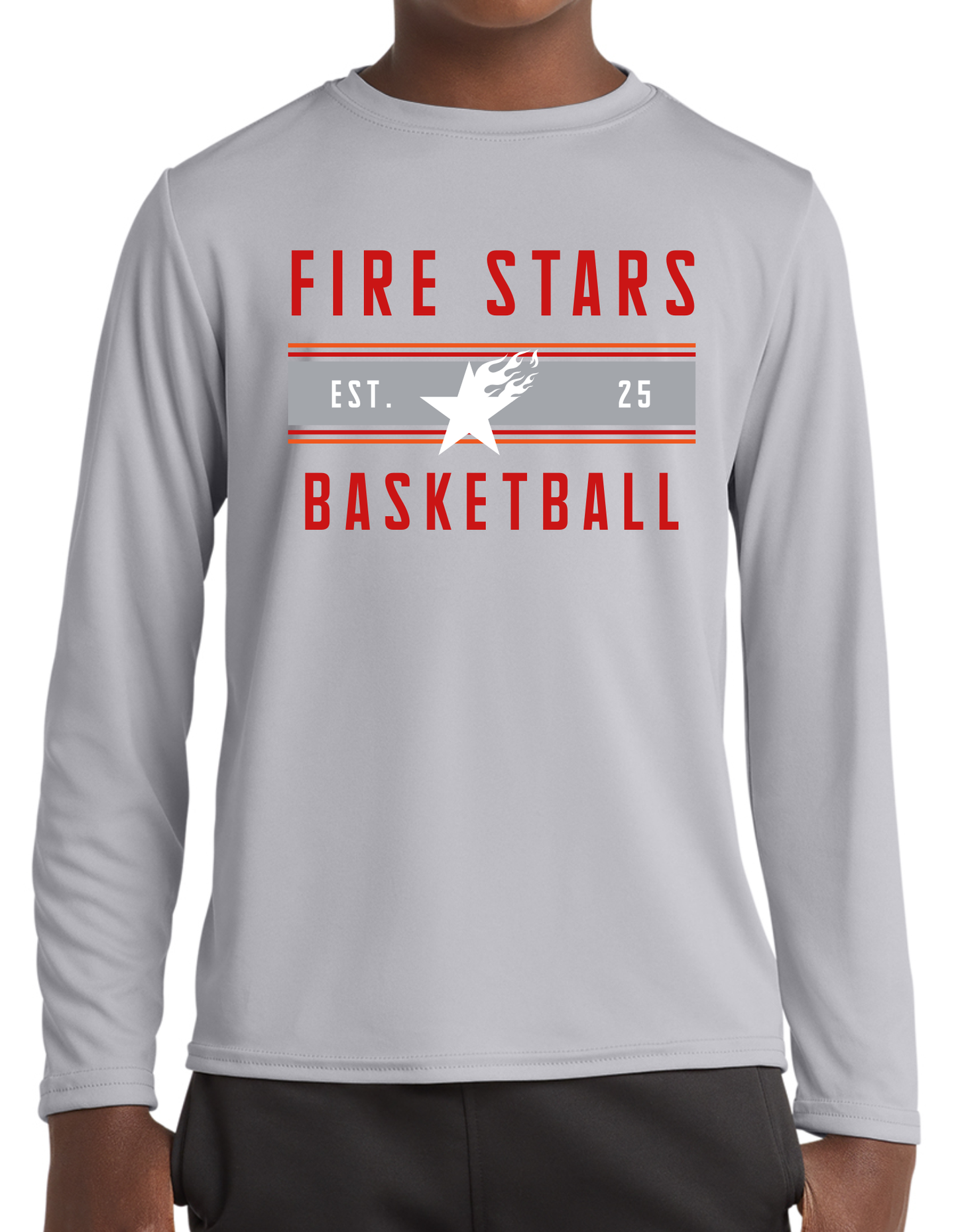 Fire Stars Dry Fit Tee, Long Sleeve or Hoodie