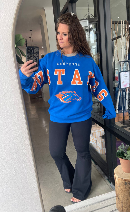 Mustangs Large Letter Crew