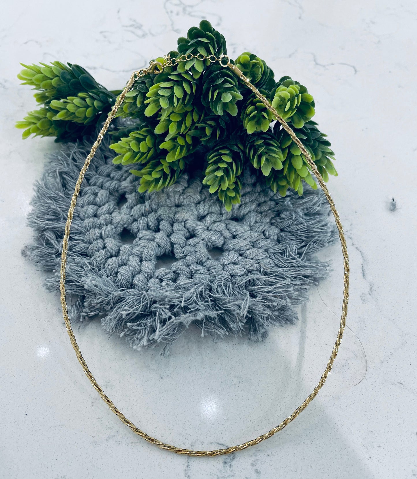 Gold Dipped Twisted Chain Necklace