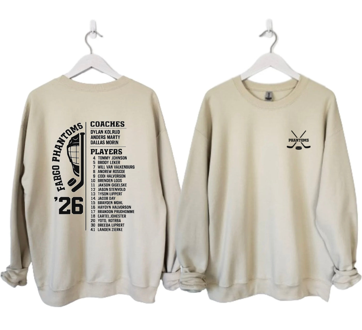 Phantoms Roster Hockey Crew Sweatshirt