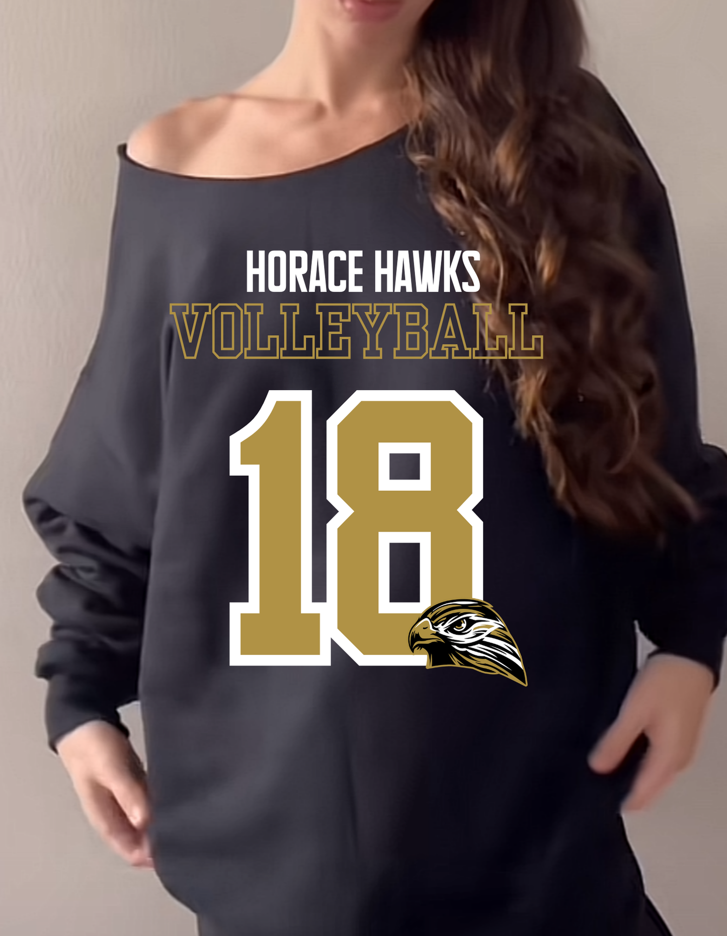 Oversized Off the Shoulder Crew Horace Sports