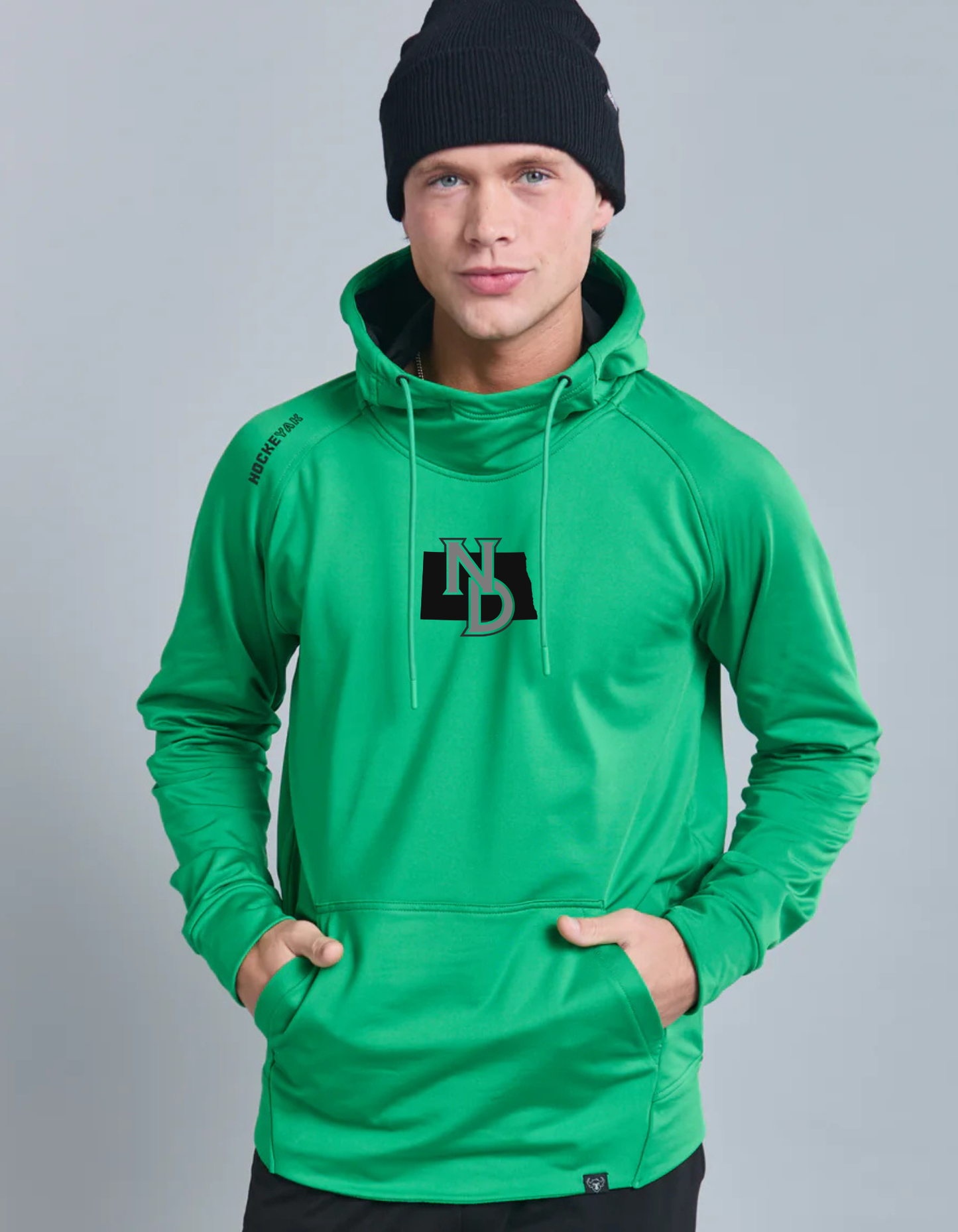 HOCKEYAK Green Team ND Logo Hoodie - Youth & Adult