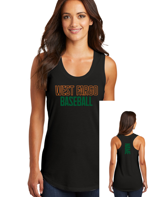 West Fargo Baseball Block Letter Tank, Tee, Crew