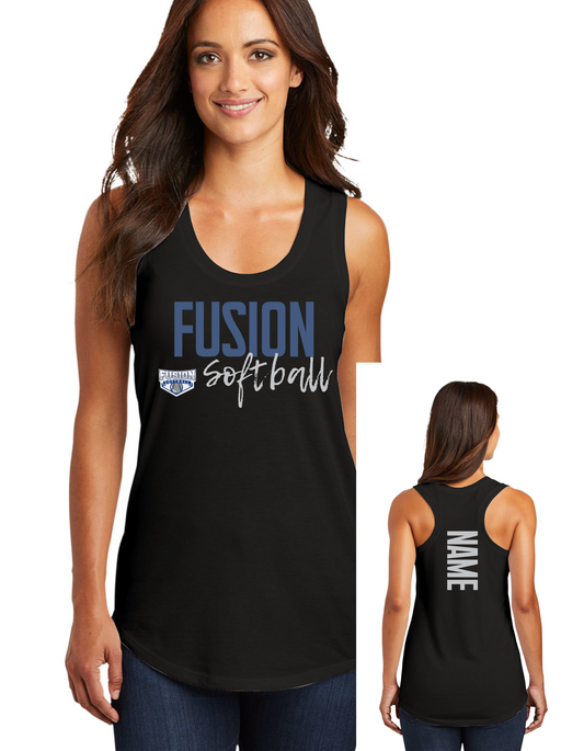 Fusion Softball Cursive Tank, Tee, Crew