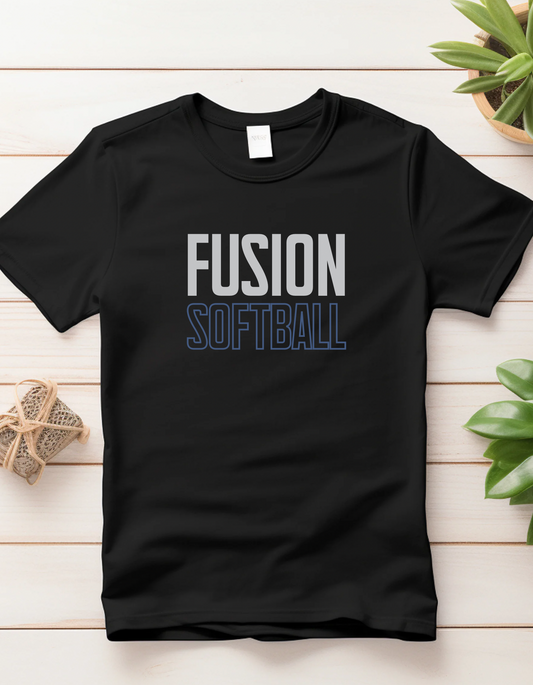 Fusion Softball Block Letter Tank, Tee, Crew