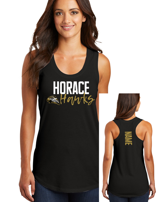 Horace Hawks Cursive Tank, Tee, Crew