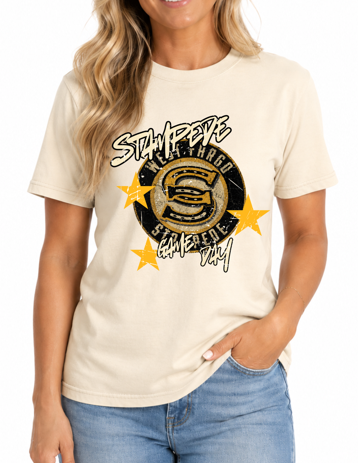 Stampede Game Day Cream Tee