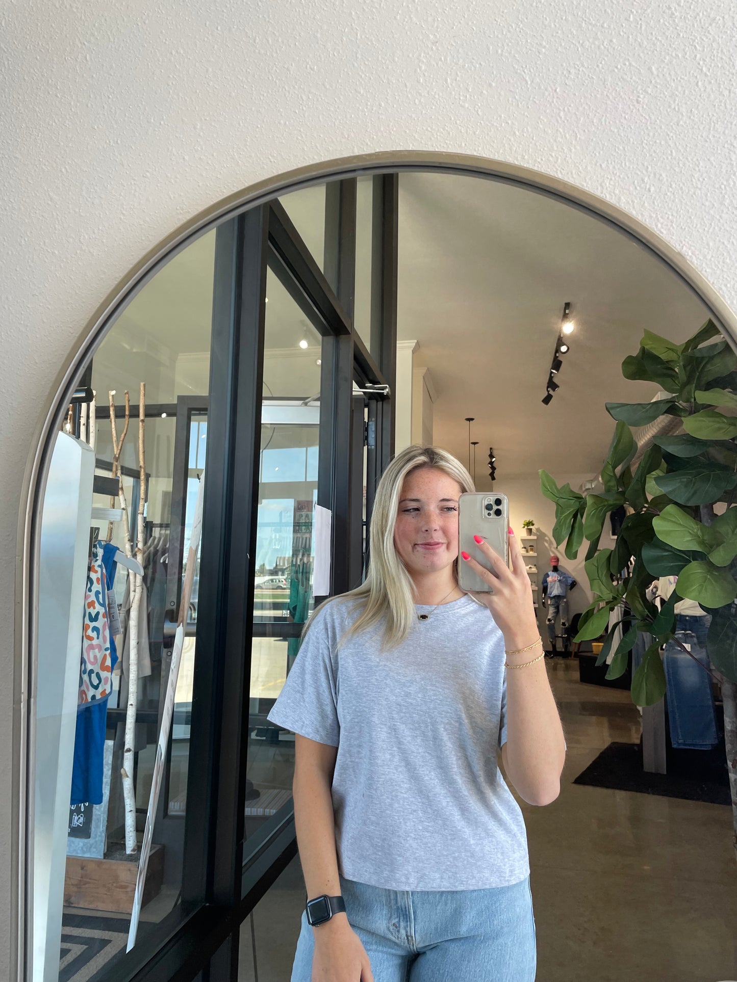 Essential Cropped Tee in Gray