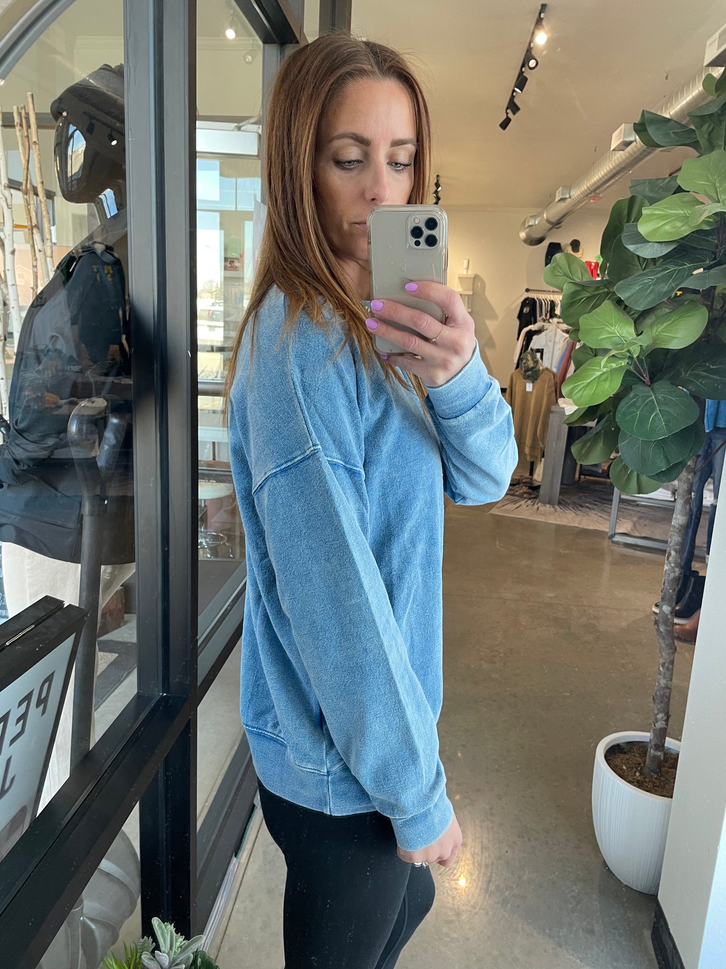 French Terry Long Sleeve in Blue