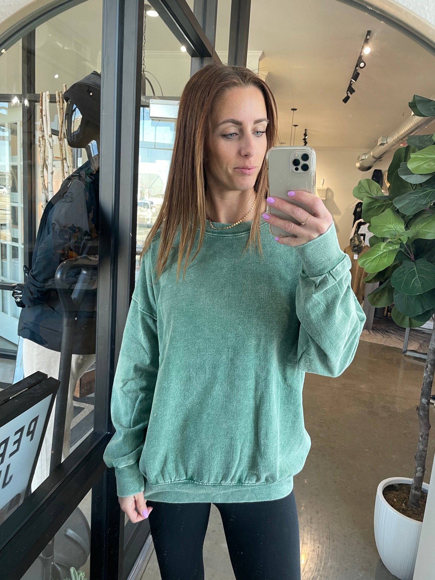 French Terry Long Sleeve in Green