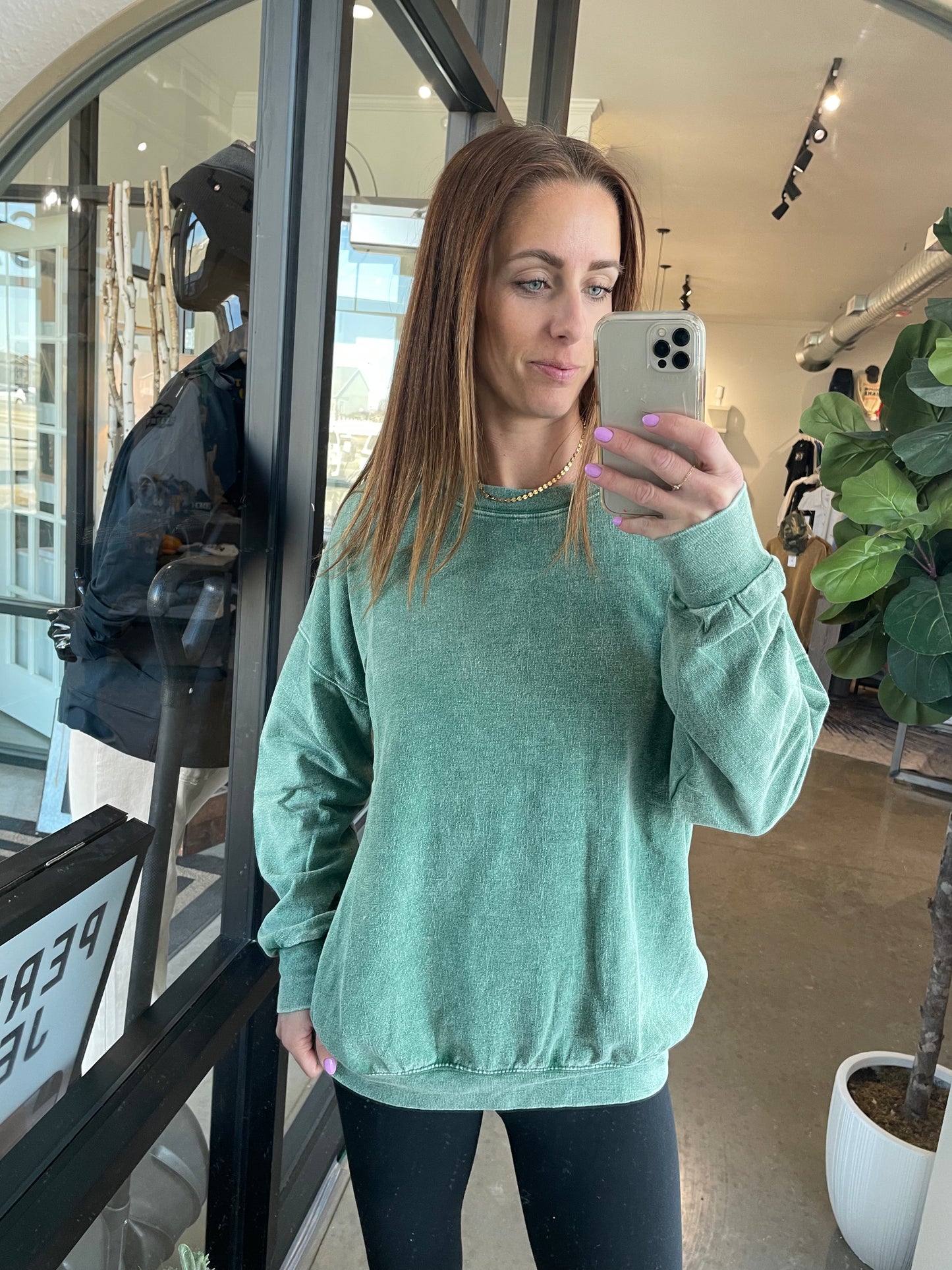 French Terry Long Sleeve in Green