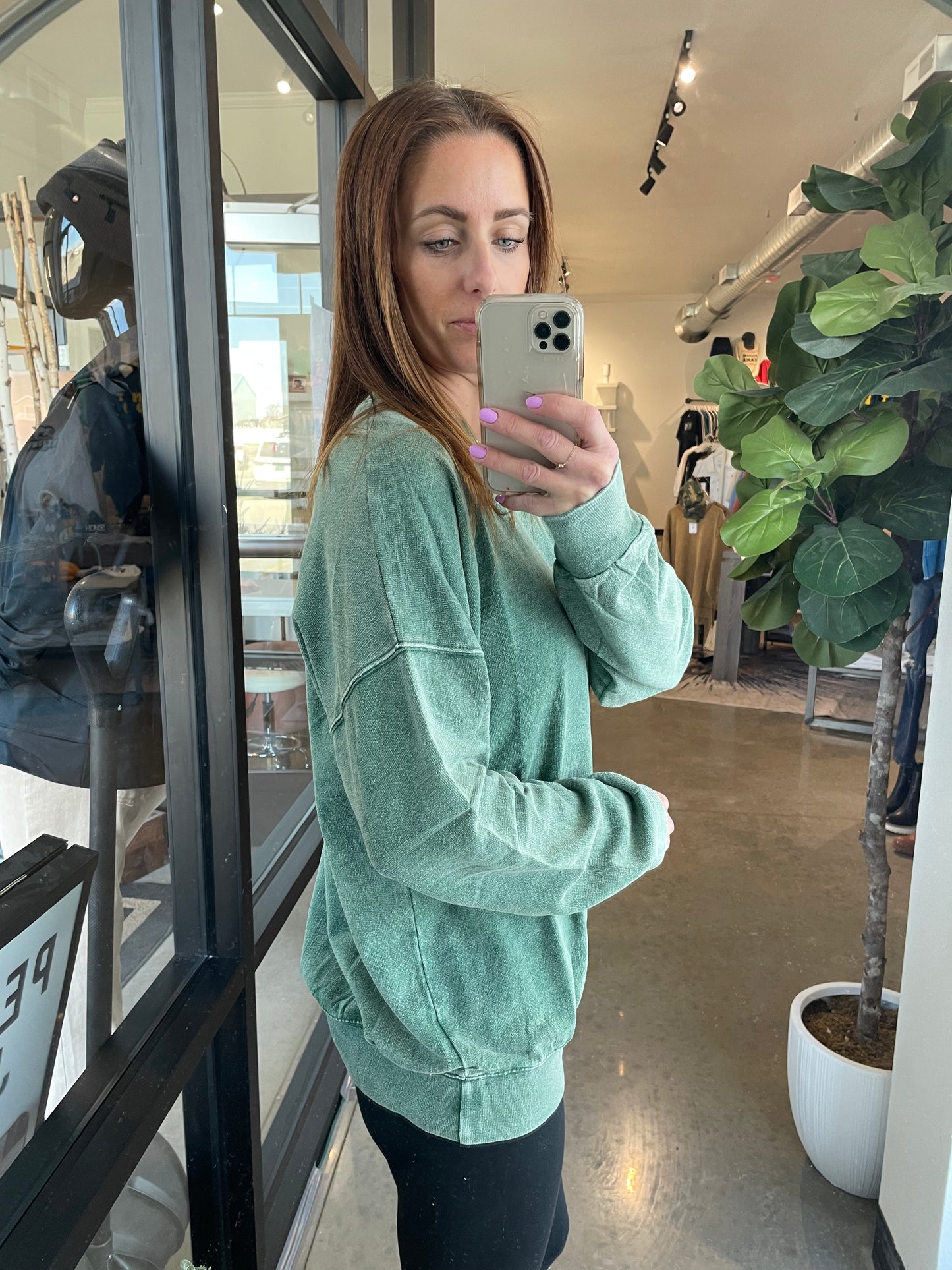 French Terry Long Sleeve in Green