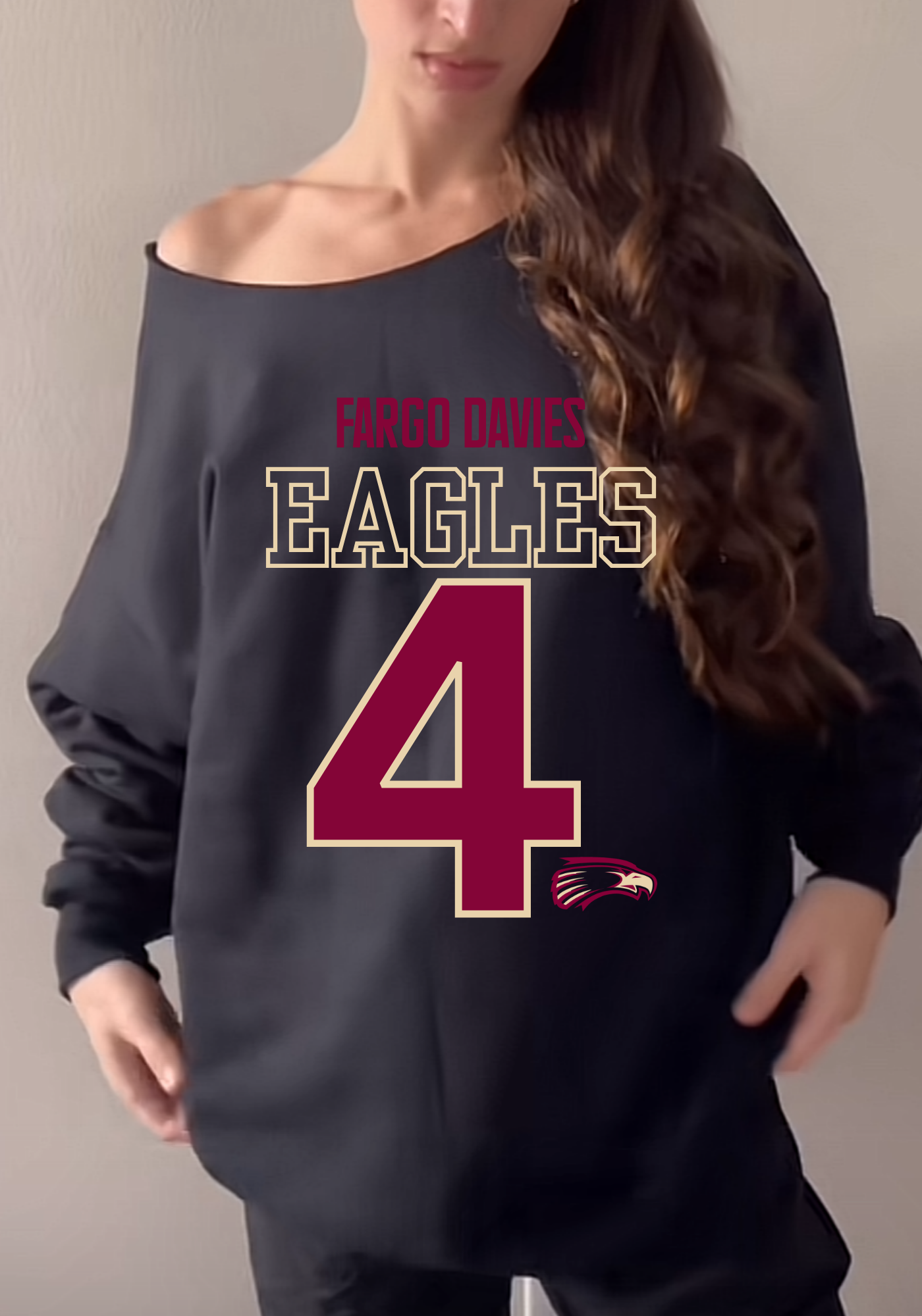Oversized Off the Shoulder Crew Eagles