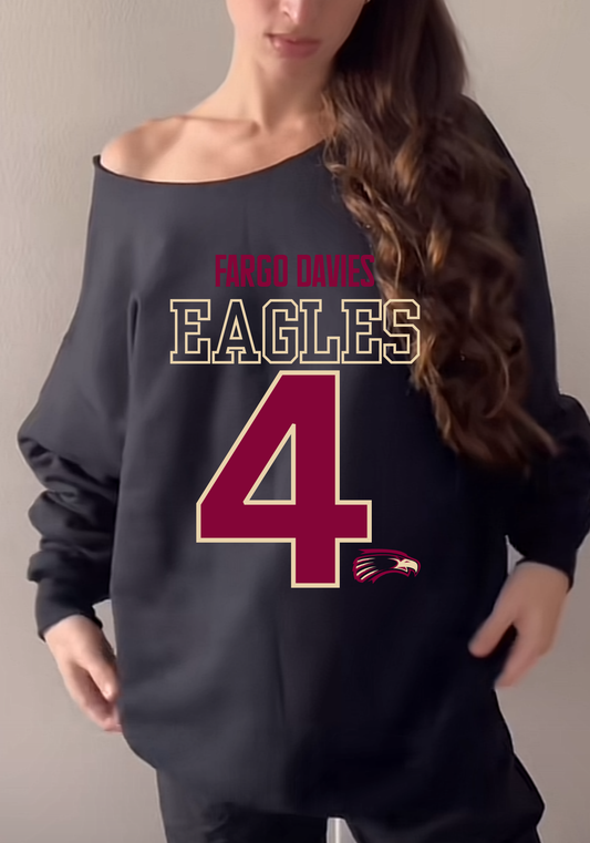 Oversized Off the Shoulder Crew Eagles