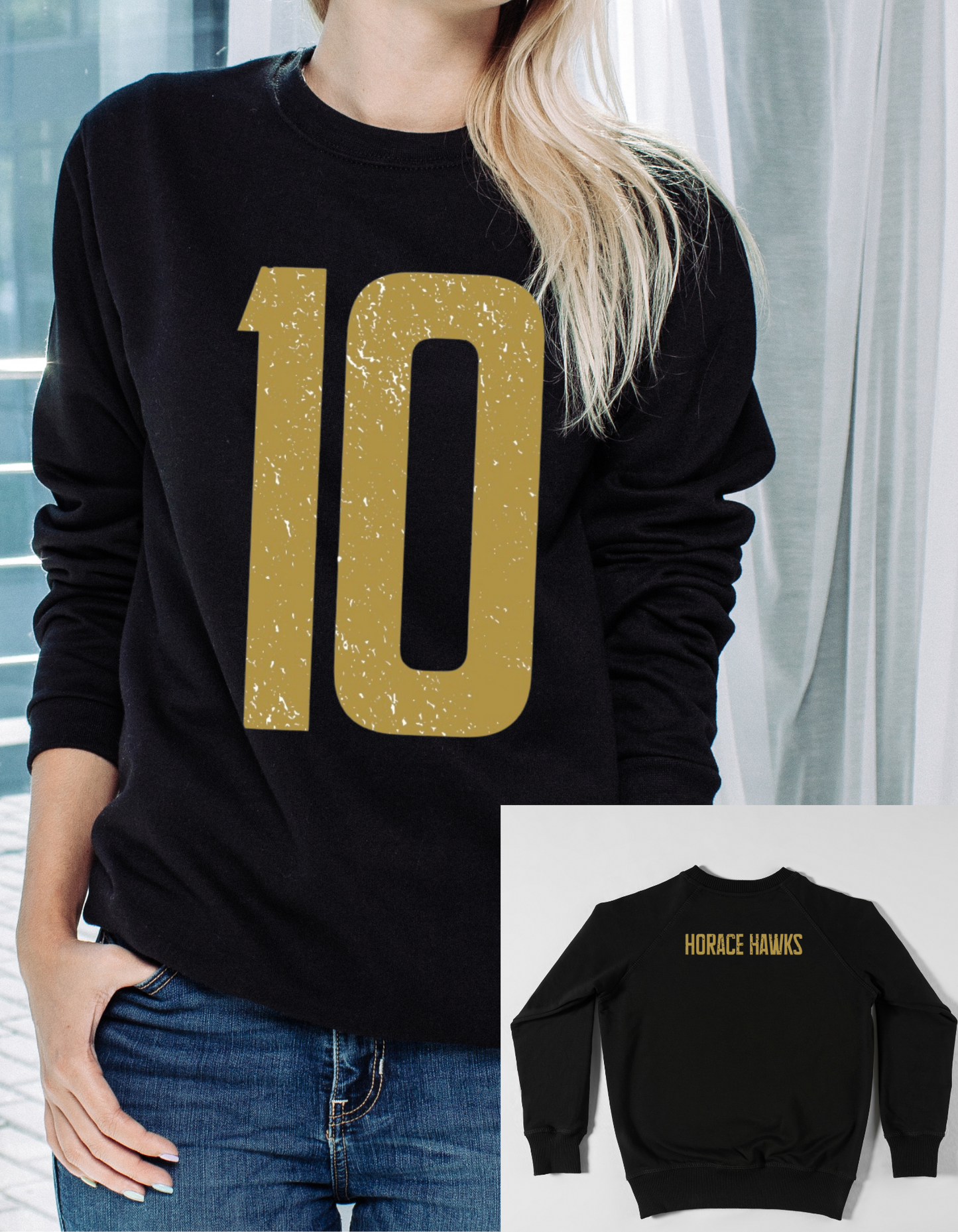 Horace Hawks Oversized Number Custom Crew