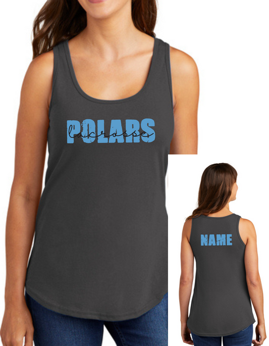 Polars Lacrosse Cursive Tank, Tee, Crew, Hoodie