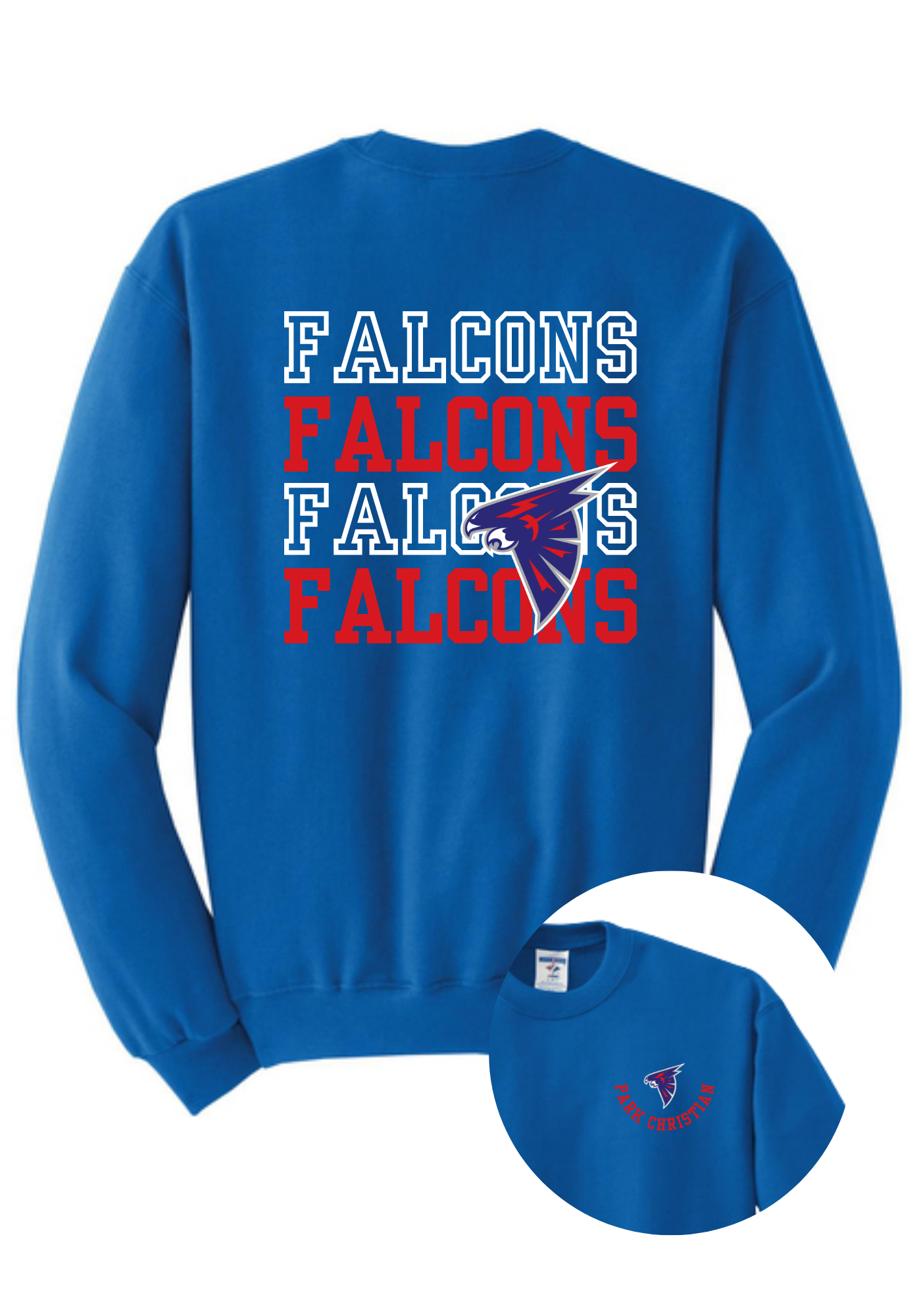 PCS Repeating Falcons Tee, Long Sleeve, or Crew PCS16