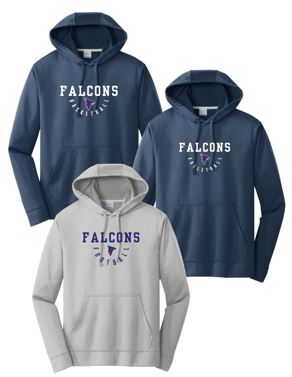 PCS Falcons Sport Dry Fit Tee, Long Sleeve, or Hoodie PCS75