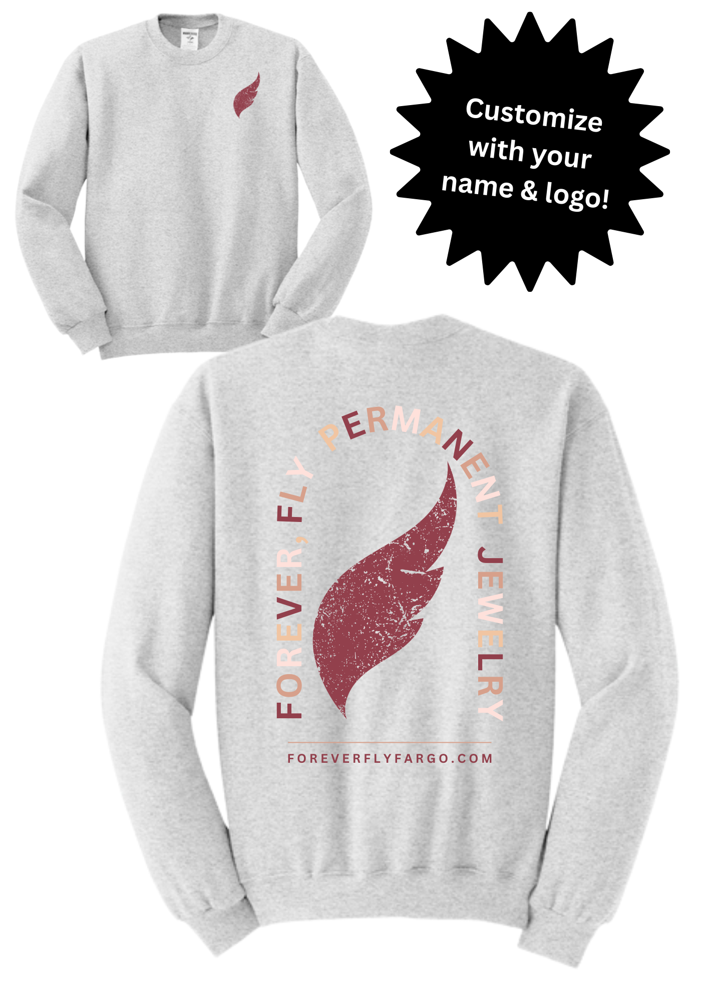Custom Arched Business Design Tee or Crew