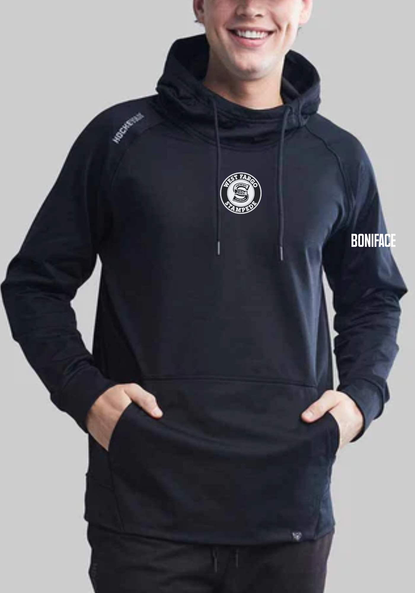 HOCKEYAK Stampede Black & White Logo Hoodie - Youth & Adult