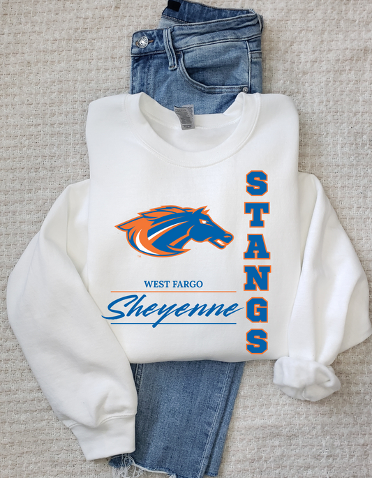 Stangs Vertical Adult Cotton - Tee, Long Sleeve or Hoodie